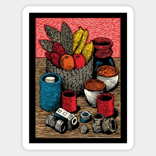 Bountiful Harvest Cornucopia | Autumn Thanksgiving Art Sticker